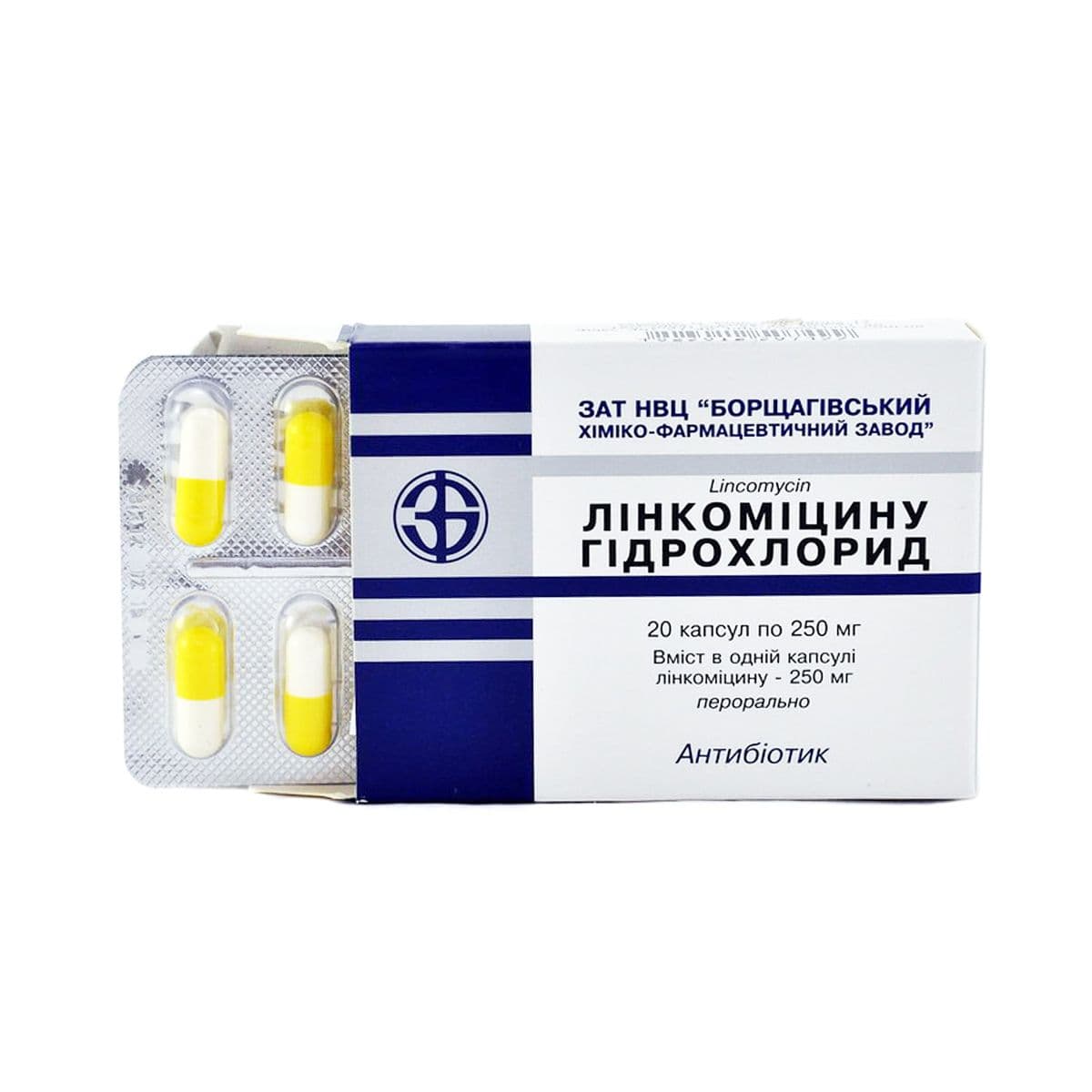 ლინკომიცინის ჰიდროქლორიდი - Lincomycin Hydrochloride 250მგ. 20 კაფსულა