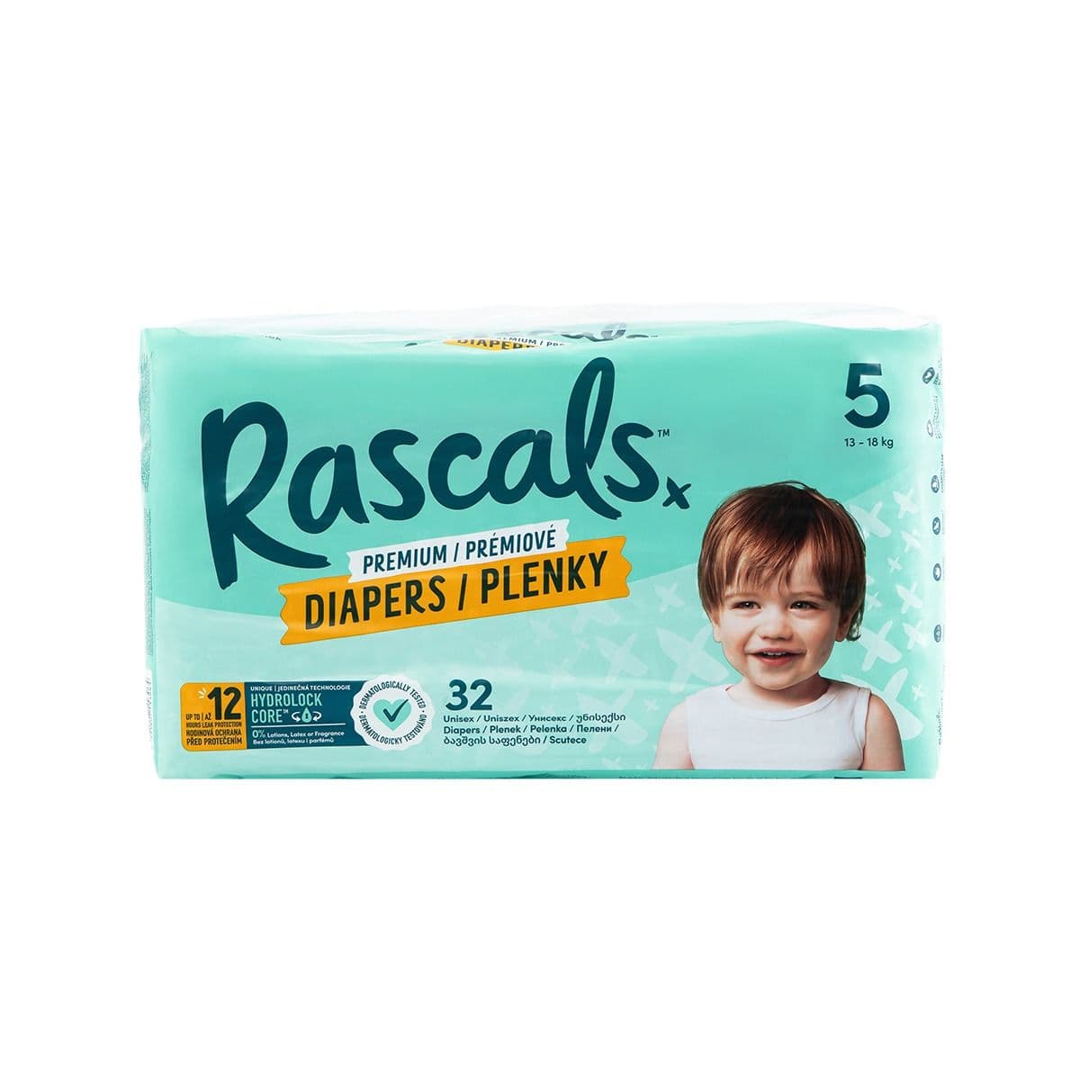 საფენი ბავშვის 5 ზომა 13-18 კგ 32 ცალი 3064 რასკალს - Rascals
