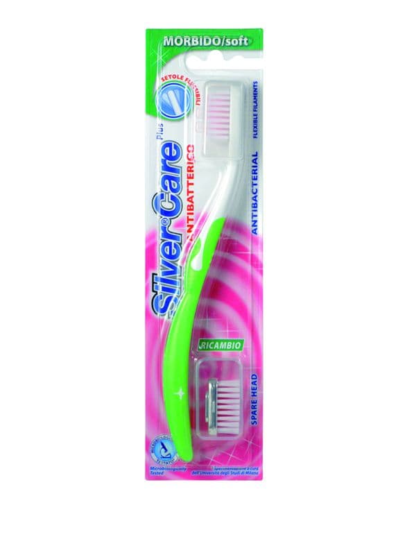 კბილის ჯაგრისი რბილი+სათადარიგო თავი სილვერქეა - Silver Care