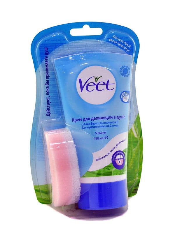 სადეპილაციო კრემი - შხაპის ქვეშ - მგრძნობიარე კანისათვის ვითი - Veet