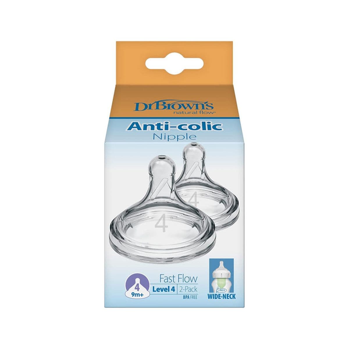 ბოთლის განიერყელიანი საწოვარა 9+თ 2ცალი 1750 დოქტორ ბრაუნი - DrBrowns