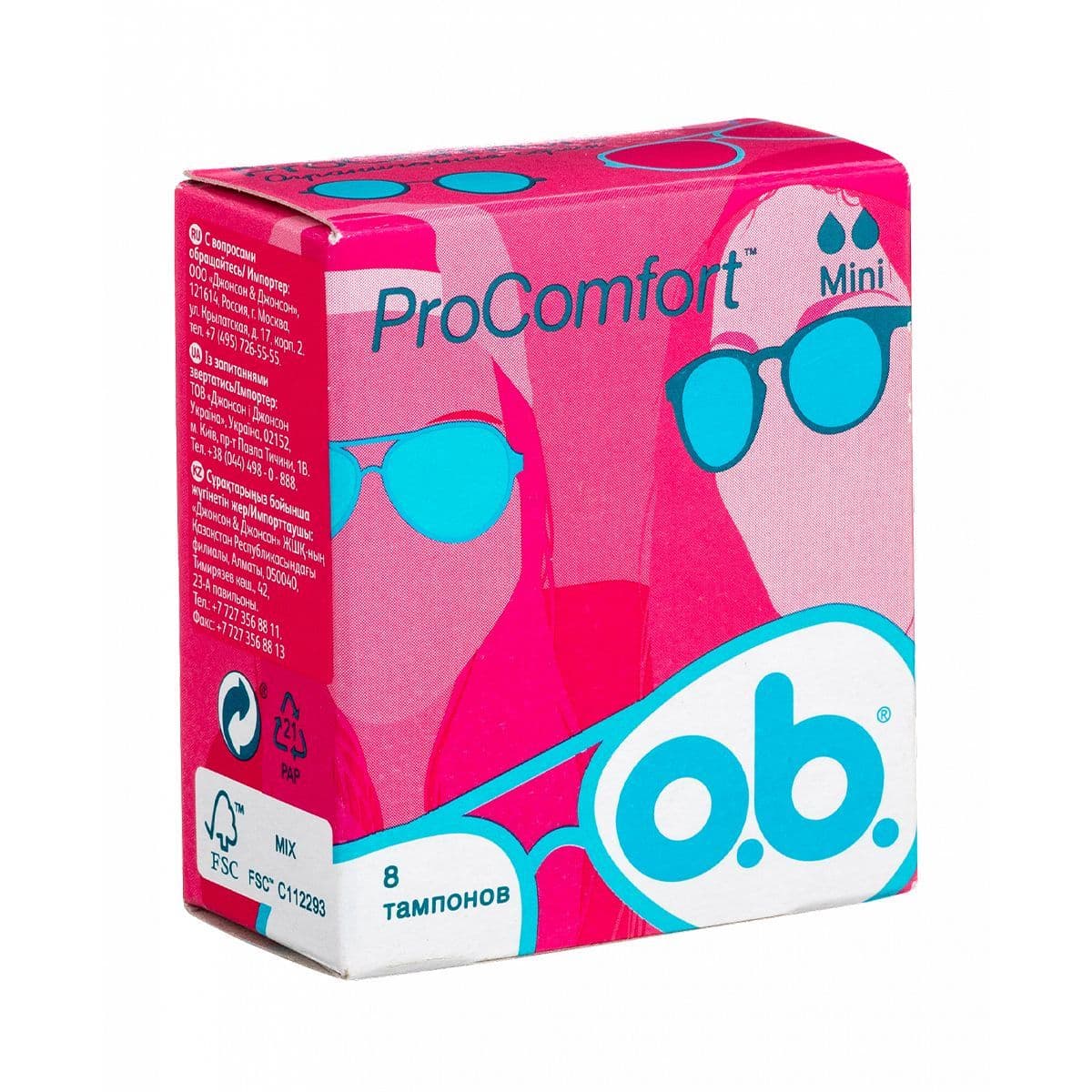 ჰიგიენური ტამპონი პროკომფორტი მინი 8 ცალი 2303 ო.ბი - O.B