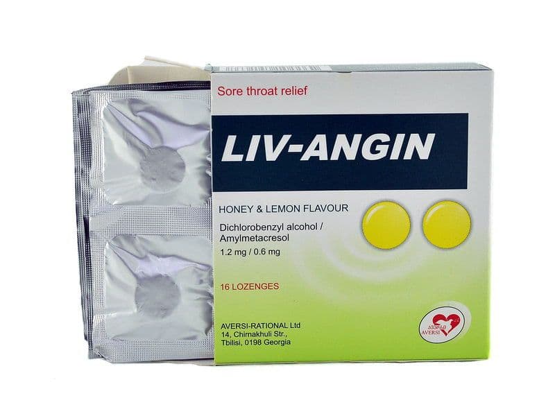 ლივ-ანგინი - Liv-Angin თაფლით და ლიმონით 16 ტაბლეტი