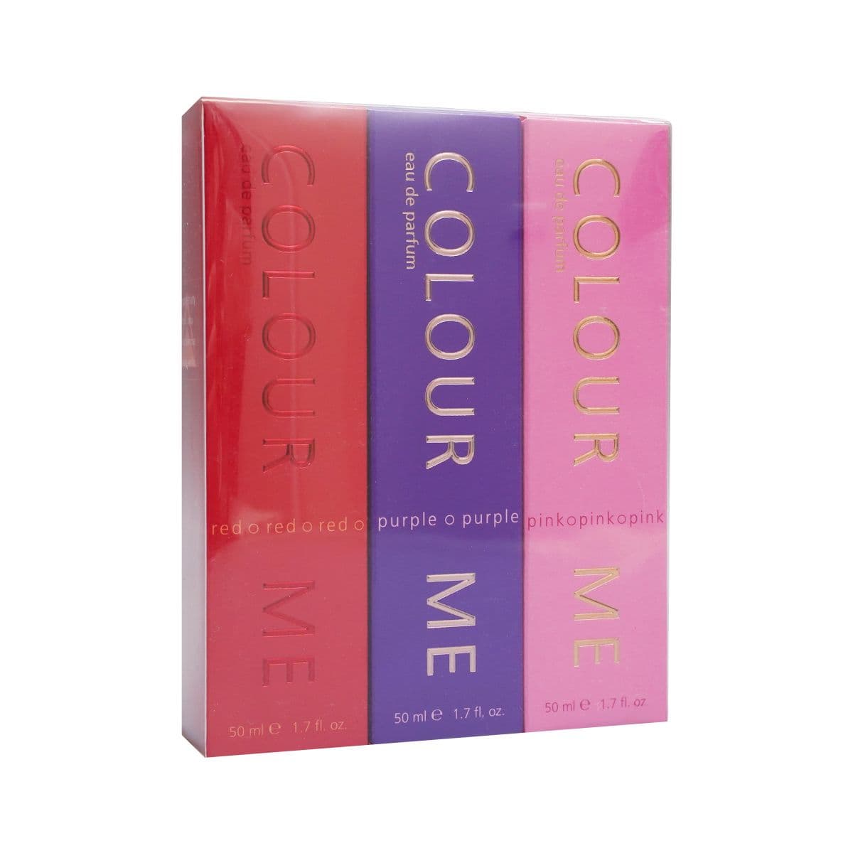 პარფიუმის ნაკრები COLOUR ME  Red Pink Purple 50 მლ 0806 მილტონი - Milton