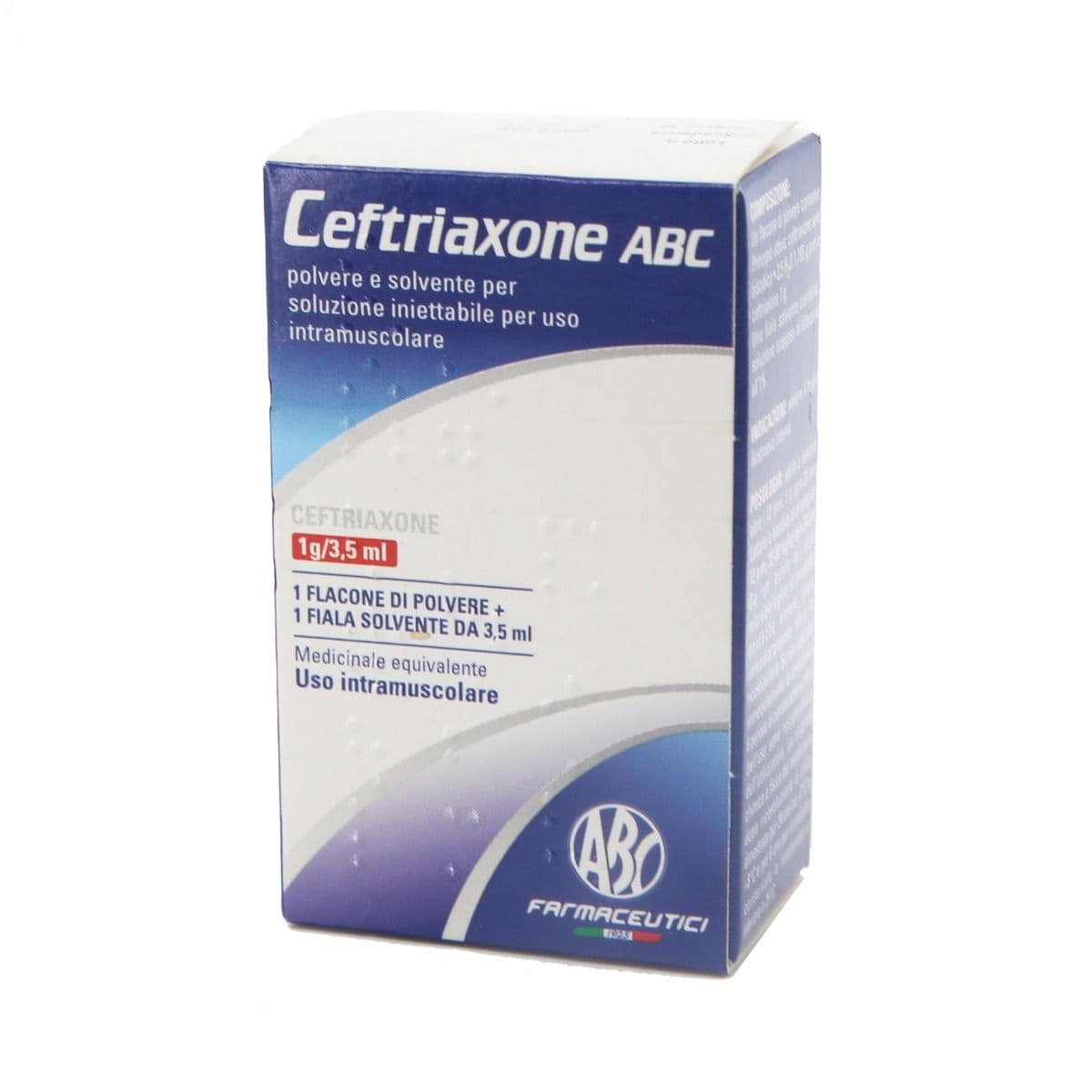 ცეფტრიაქსონი ABC - Ceftriaxon ABC ფლაკონი 1გ+3.5მლ გამხსნელი