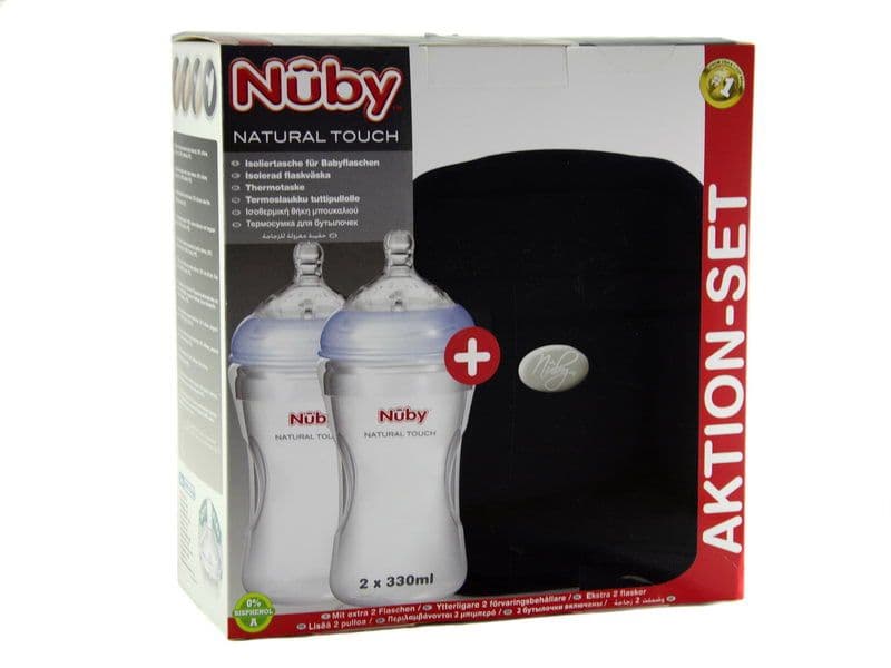 ბოთლის ჩანთა+2 ბოთლით ნუბი - Nuby