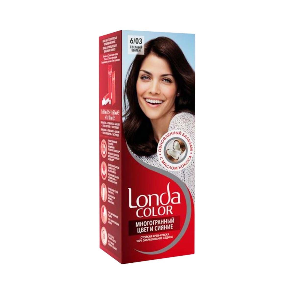 თმის საღებავი ღია ყავისფერი 6/03 4144/6656 ლონდა - Londa