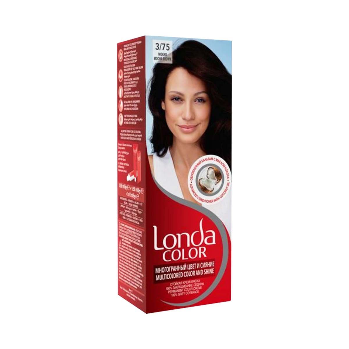 თმის საღებავი ყავისფერი - ყავა მოკო 3/75 4328/6762 ლონდა - Londa