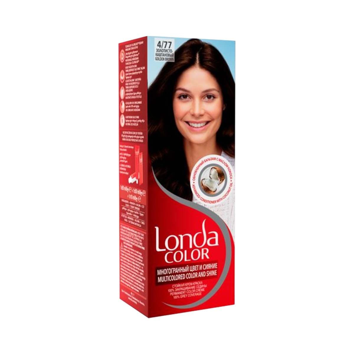 თმის საღებავი ოქროსფერი ყავისფერი 4/77 4342/6779 ლონდა - Londa