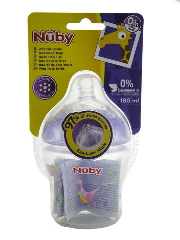 ბოთლის ნახატით 180მლ ნუბი - Nuby