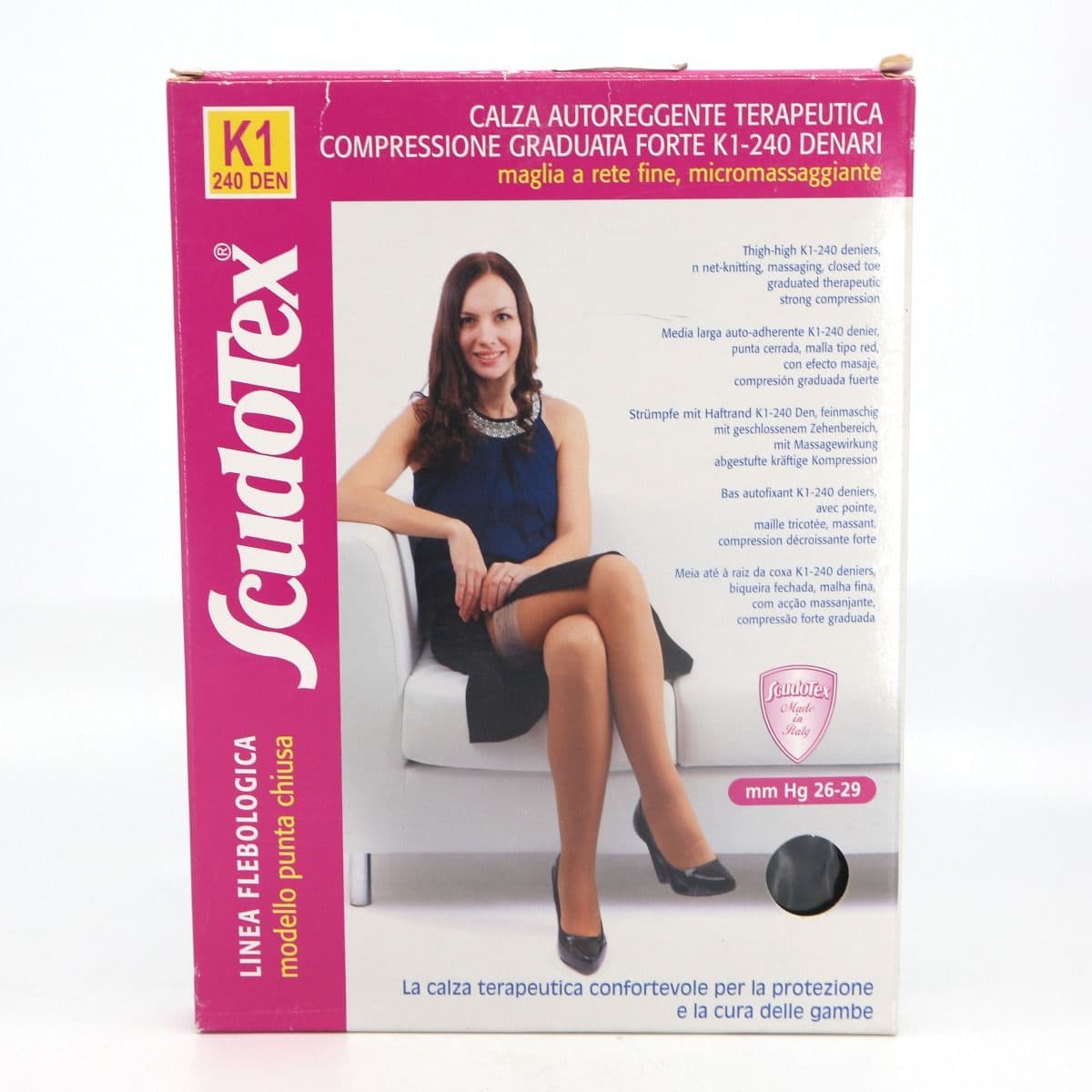 ანტივარიკოზული მაღალყელიანი წინდა შავი XXL 3698 სკუდოტექსი - Scudotex