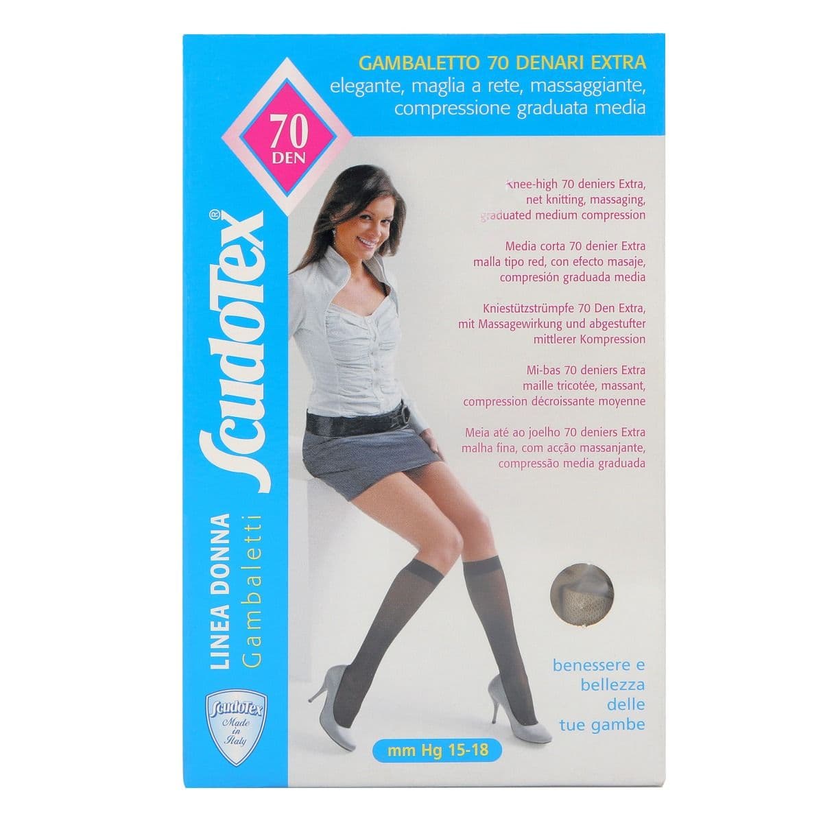 ანტივარიკოზული წინდა დაბალი შავი L 5381 სკუდოტექსი - Scudotex