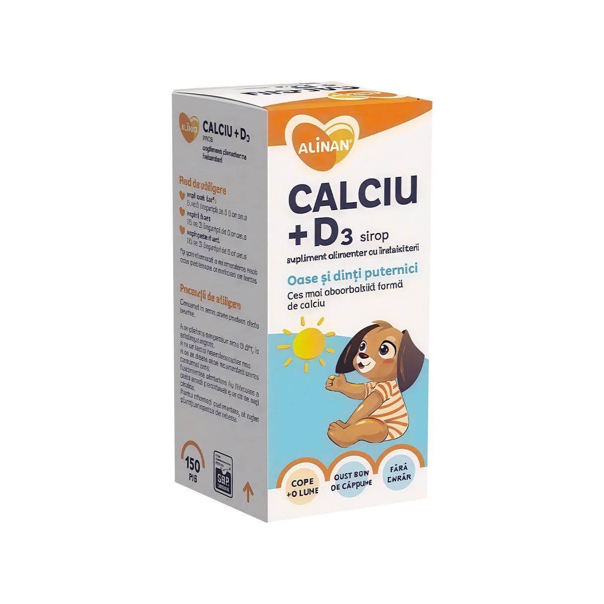 ალინან კალცი+D3 - Alinan calciu + D3 სიროფი 150მლ