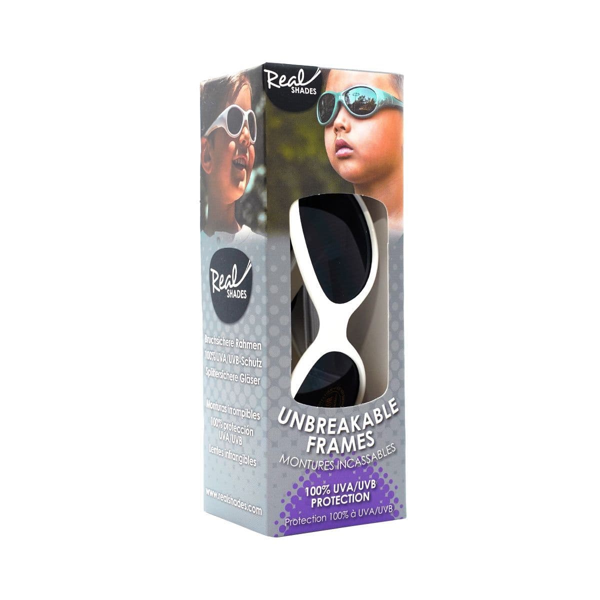 მზის სათვალე 4 წლიდან თეთრი 5456 რეალ შეიდს - Real Shades