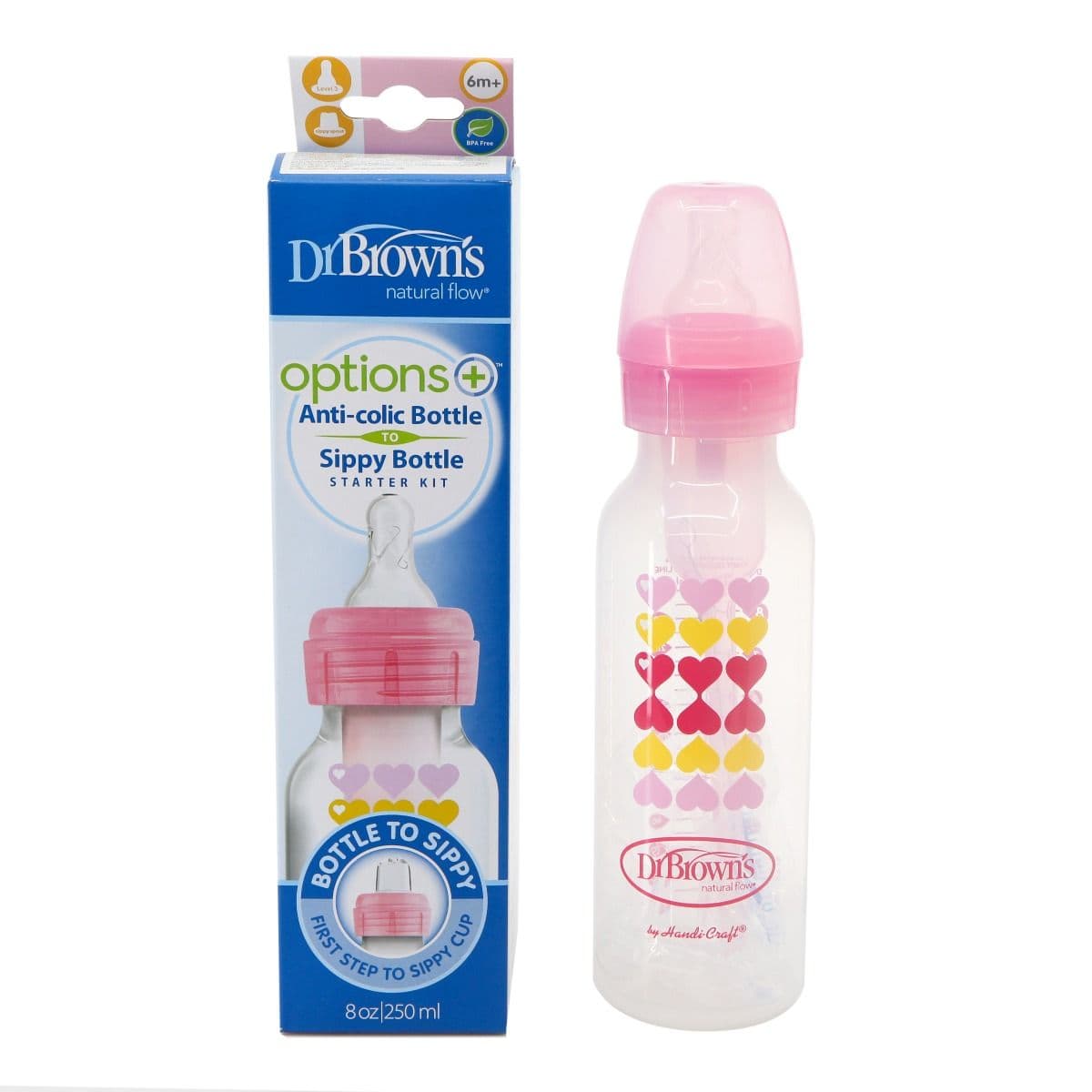 პლასტმასის ბოთლი + საწოვარა 6-9თ 0958 დოქტორ ბრაუნი - DrBrowns