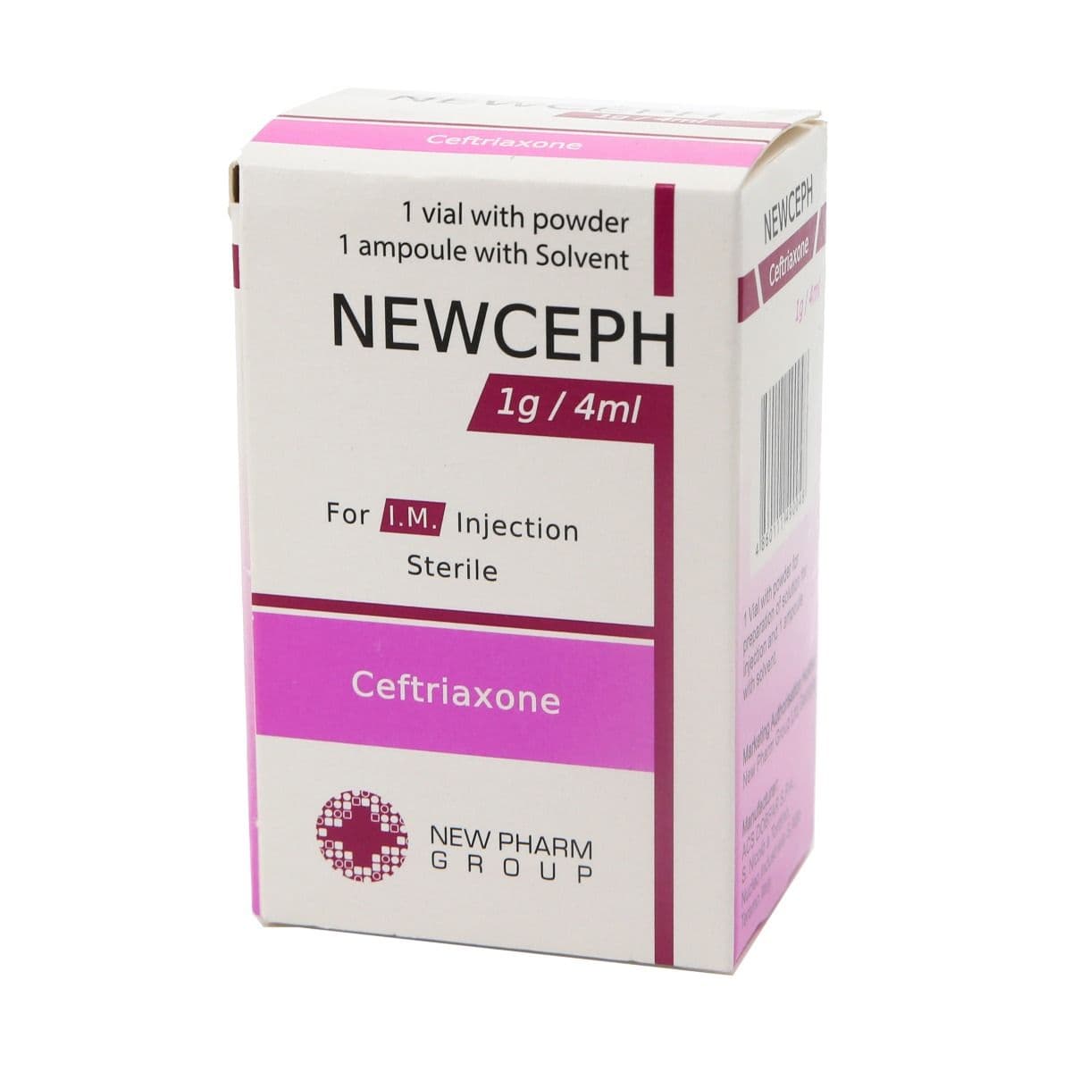 ნიუცეფი - Newceph 1გ ფლაკონი და გამხსნელი 4მლ