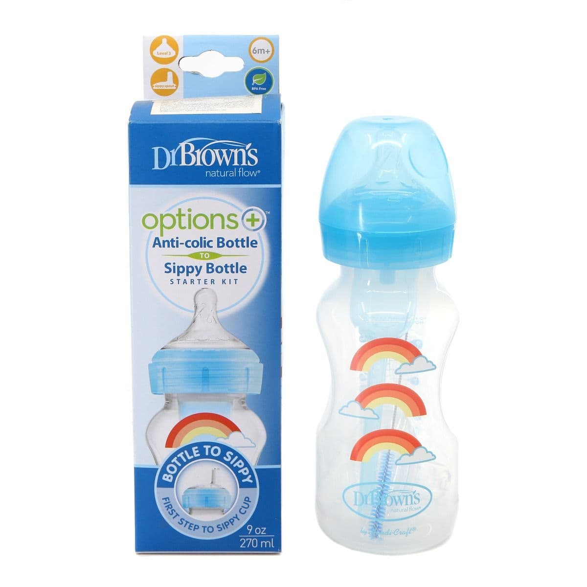 ბავშვის ბოთლი + საწოვარა 6-9თ 1728 დოქტორ ბრაუნი - DrBrowns