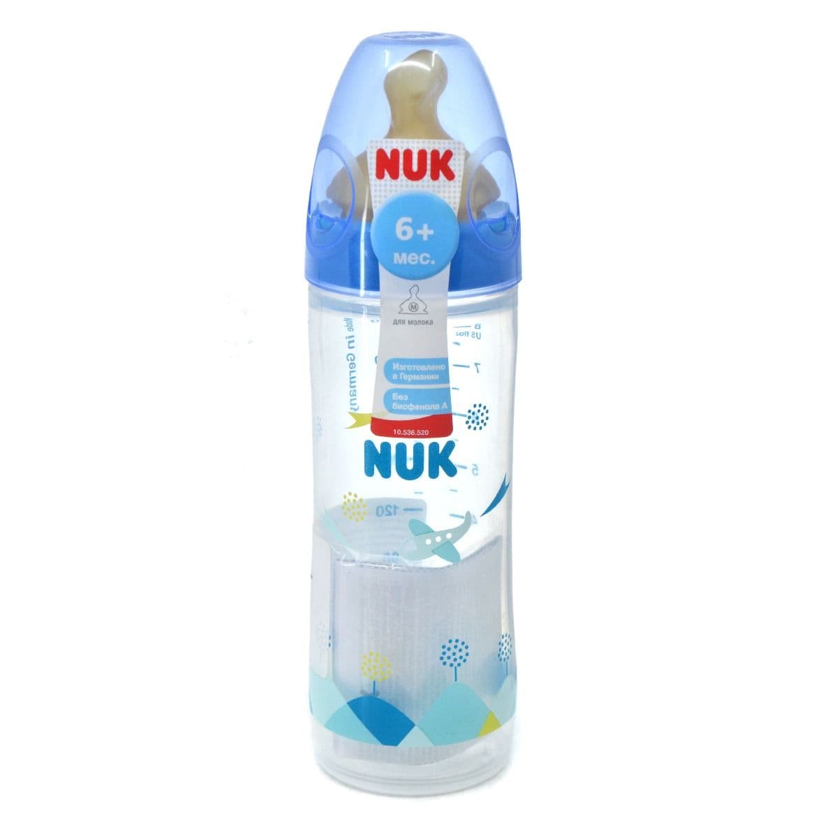 პლასმასის ბოთლი 250მლ ლატექსის მატყუარით 0182 ნუკი - Nuk