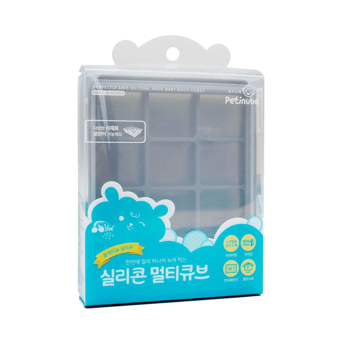 სილიკონის კუბები ნაცრისფერი  12ცალი 8715 პეტინუბი - Petinube