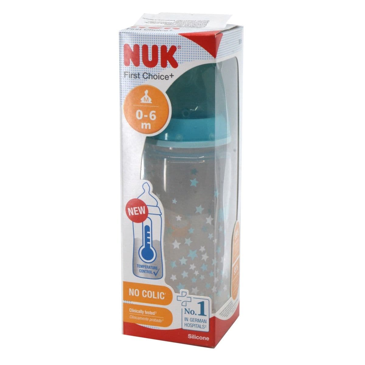 ბოთლი პოლიპროპილენის 300მლ + საწოვარა სილიკონის 0070 ნუკი - Nuk