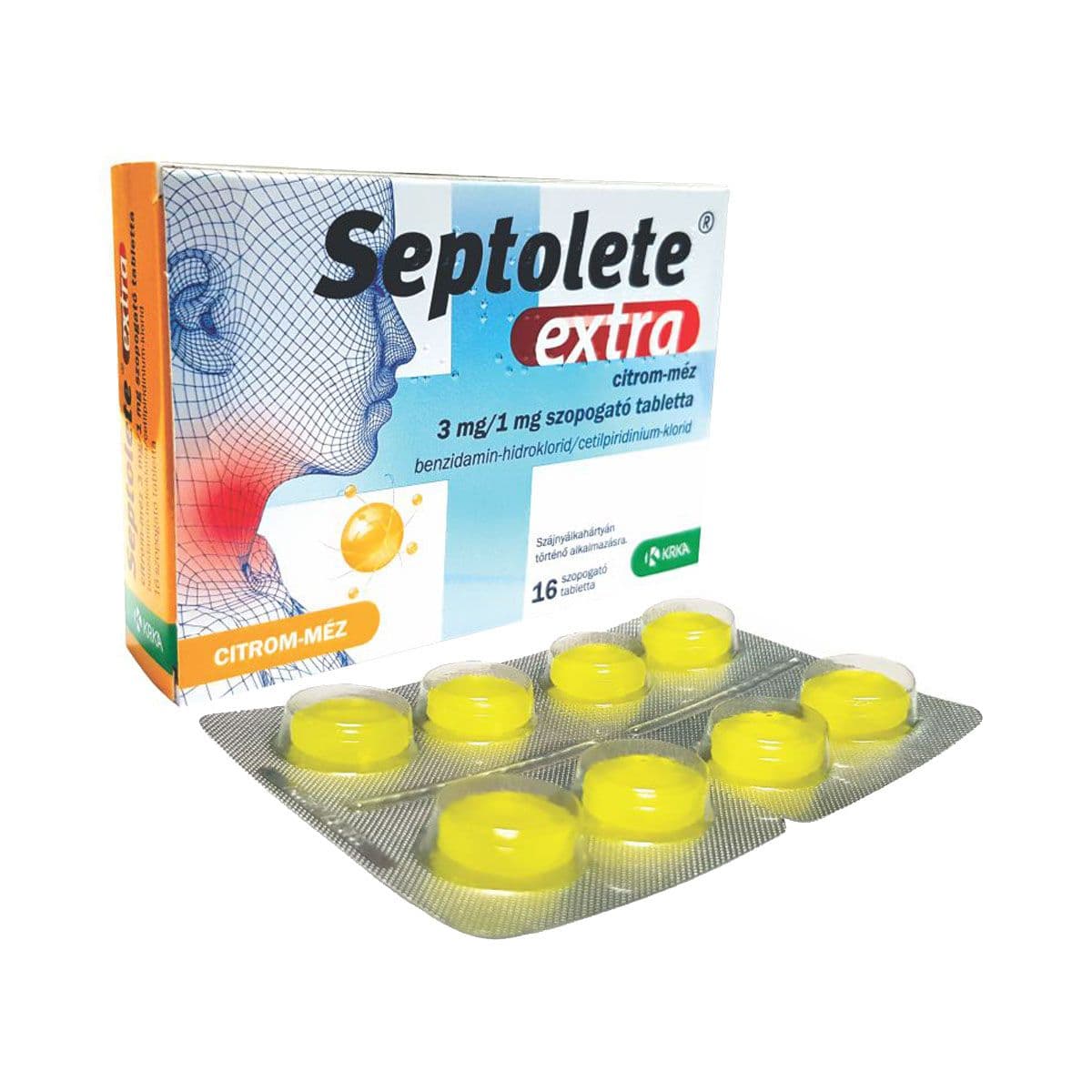 სეპტოლეტე - Septolete ექსტრა ლიმონი და თაფლი 16 საწუწნი აბი