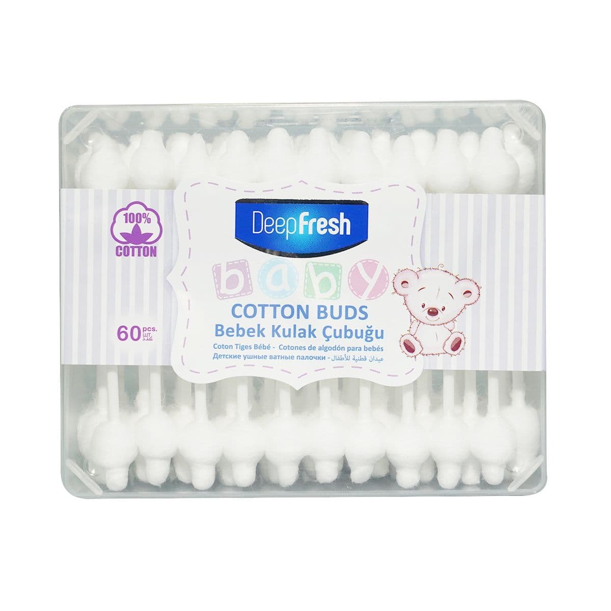 ბამბიანი ჩხირი 60 ცალი 0341 დიფ ფრეში - Deep Fresh