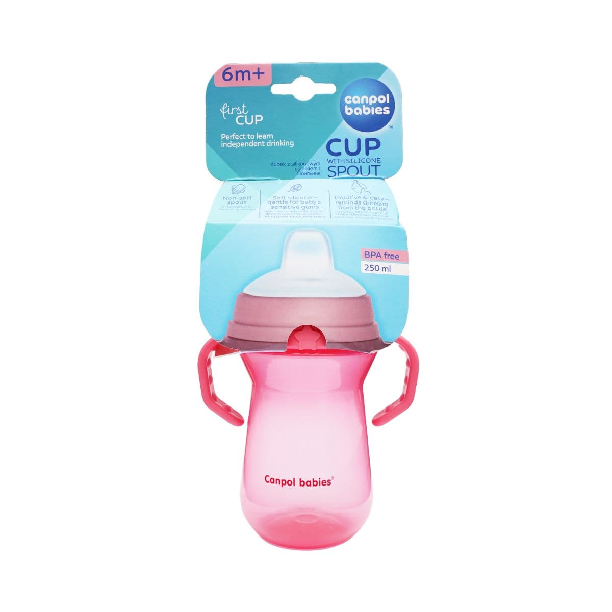 ჭიქა საწოვარა სილიკონის 250 მლ ვარდისფერი 0079 კანპოლი - Canpol
