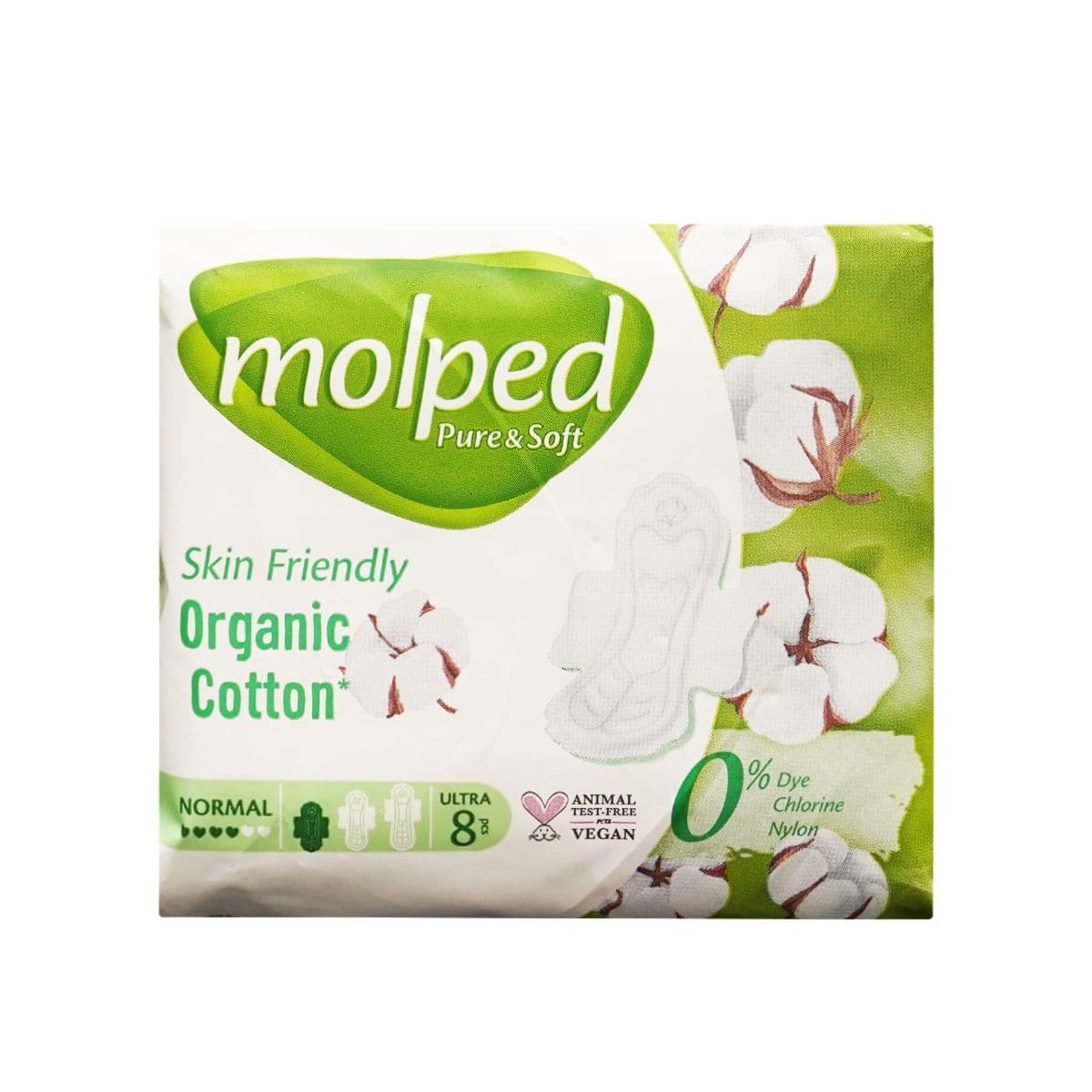 ჰიგიენური საფენი ნორმალი 4 წვეთიანი 8 ცალი 2186 მოლფედი - Molped