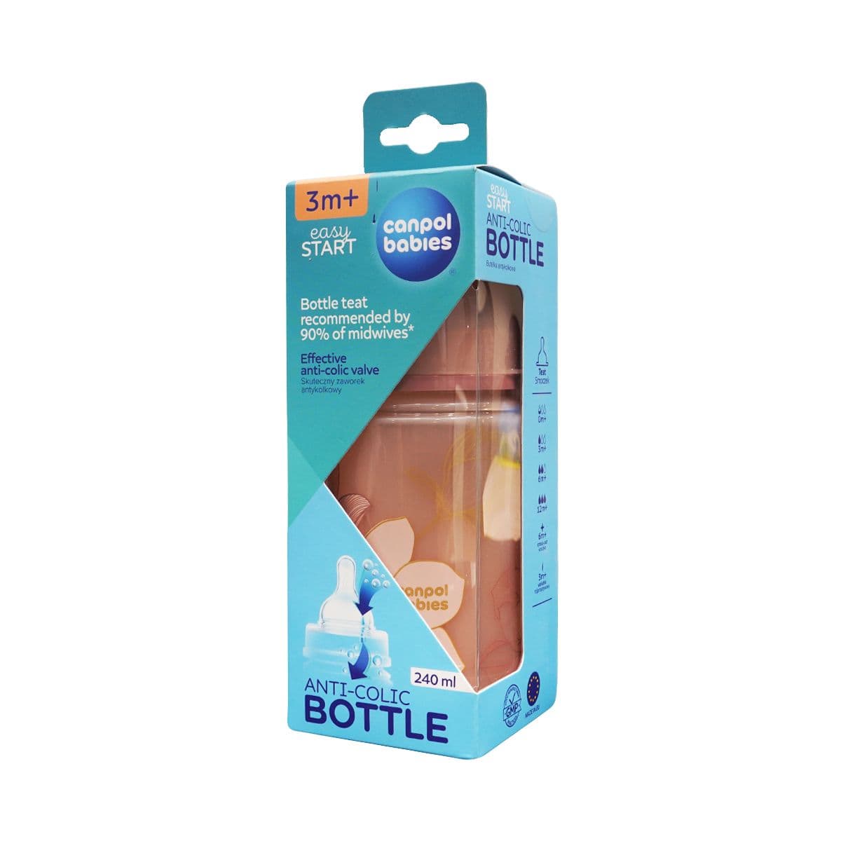 ბოთლი AC ოქროსფერი და ვარდისფერი 240 მლ 6292 კანპოლი - Canpol