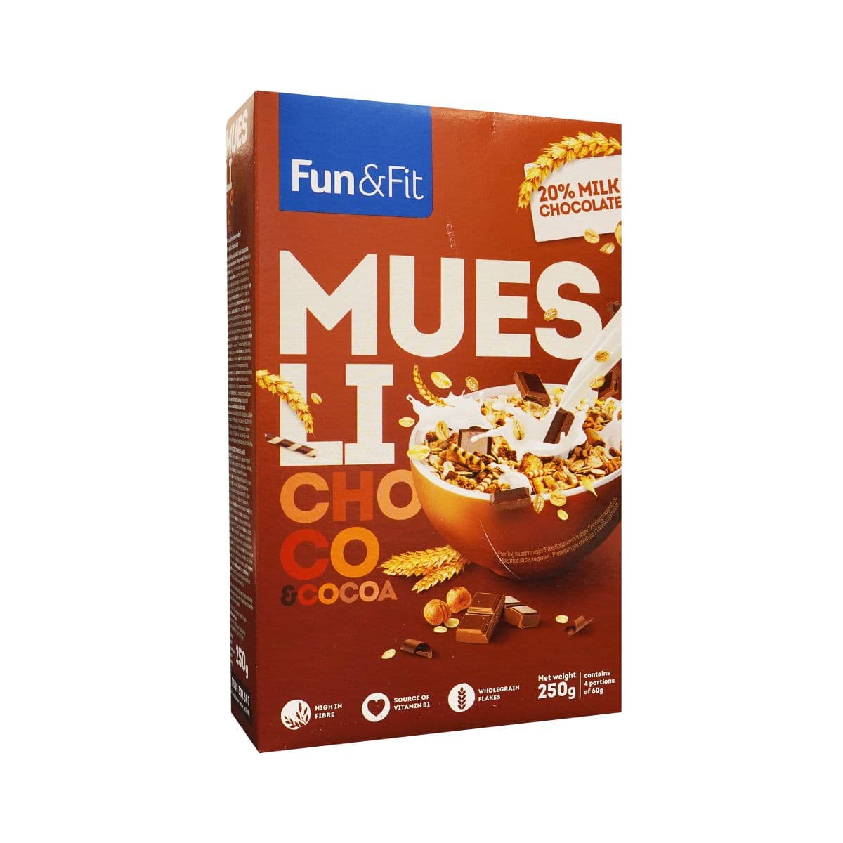 მიუსლი შოკოლადით 250 გ 1567 ფან ენდ ფიტ - Fun and Fit