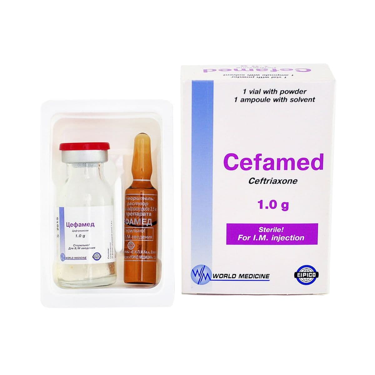 ცეფამედი - Cefamed 1გ გამხსნელით 1 ფლაკონი