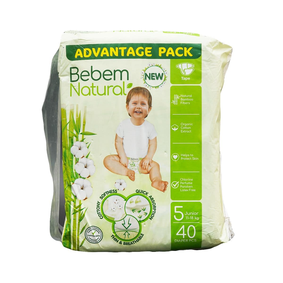 ბავშვის საფენები 11-18 კგ 40 ცალი 1975 ბებემ ნეიჩერალს - Bebem Natural