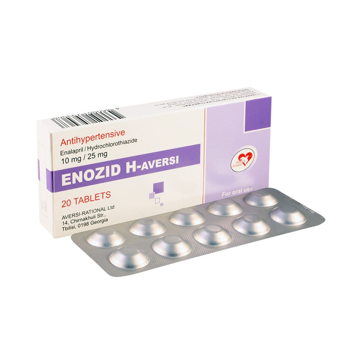 ენოზიდი-H - Enozid H 10მგ/25მგ 20 ტაბლეტი