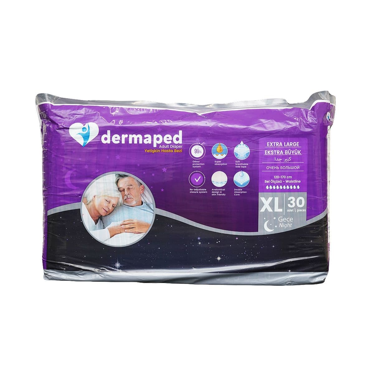 მწოლიარეს საფენი Xl Dermaped 30 ცალი 6196 ფაინი - Pine