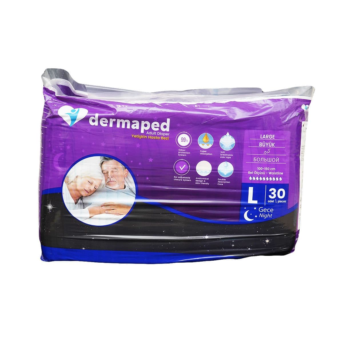 მწოლიარეს საფენი L Dermaped 30 ცალი 6189 ფაინი - Pine