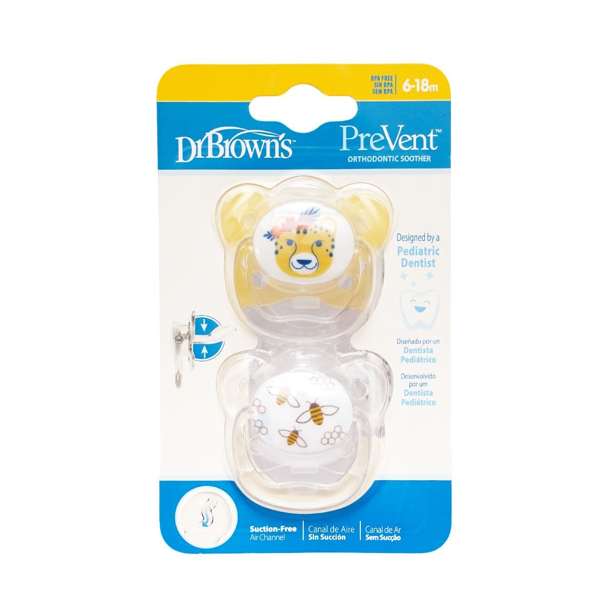 მატყუარა Prevent 2 დონე ყვითელი 2 ცალი 0187 დოქტორ ბრაუნი - DrBrowns