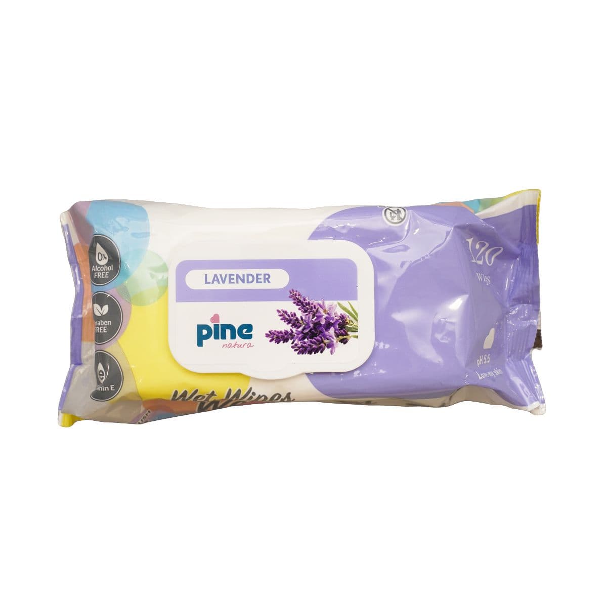 საბავშვო სველი ხელსახოცი ლავანდა 120 ცალი 6967 ფაინი - Pine