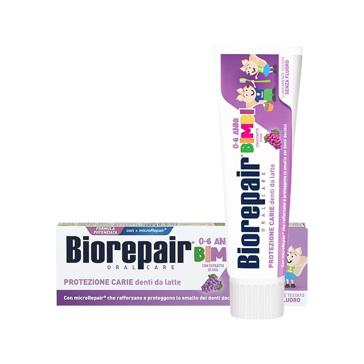 საბავშვო კბილის პასტა ყურძენი 0-6 წელი 50 მლ 7144 ბიორეპაირი - Biorepair