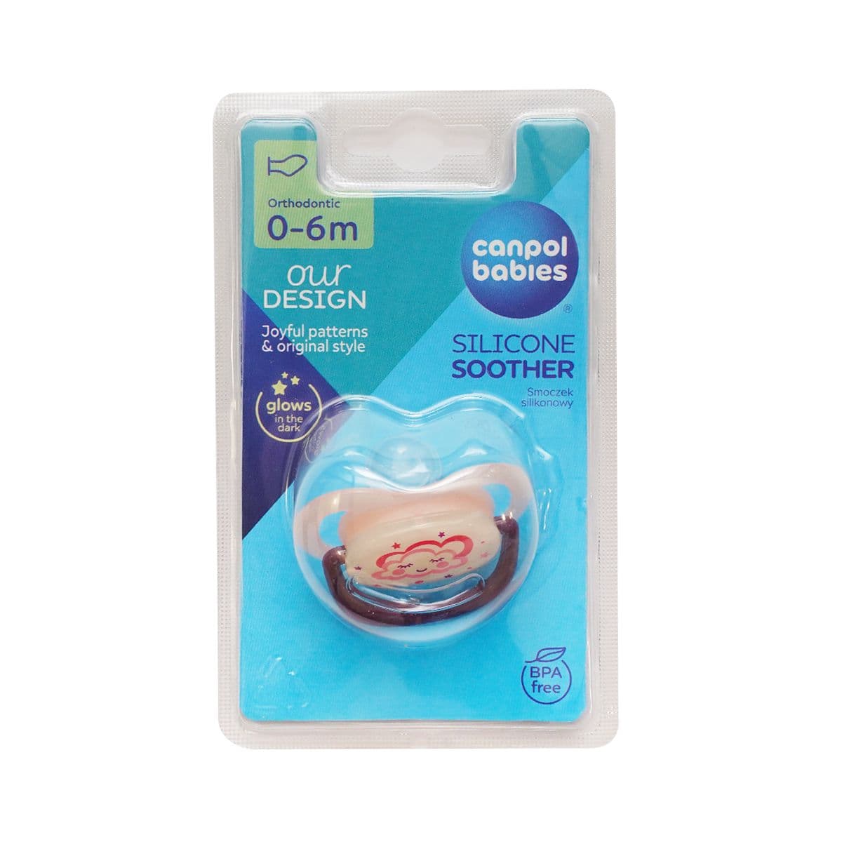 მატყუარა ორთოდონტული სილიკონის მანათობელი 0-6 თ N1 კანპოლი - Canpol