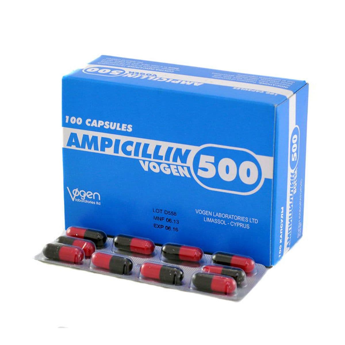 ამპიცილინი - Ampicillin 0.5გ 10 კაფსულა