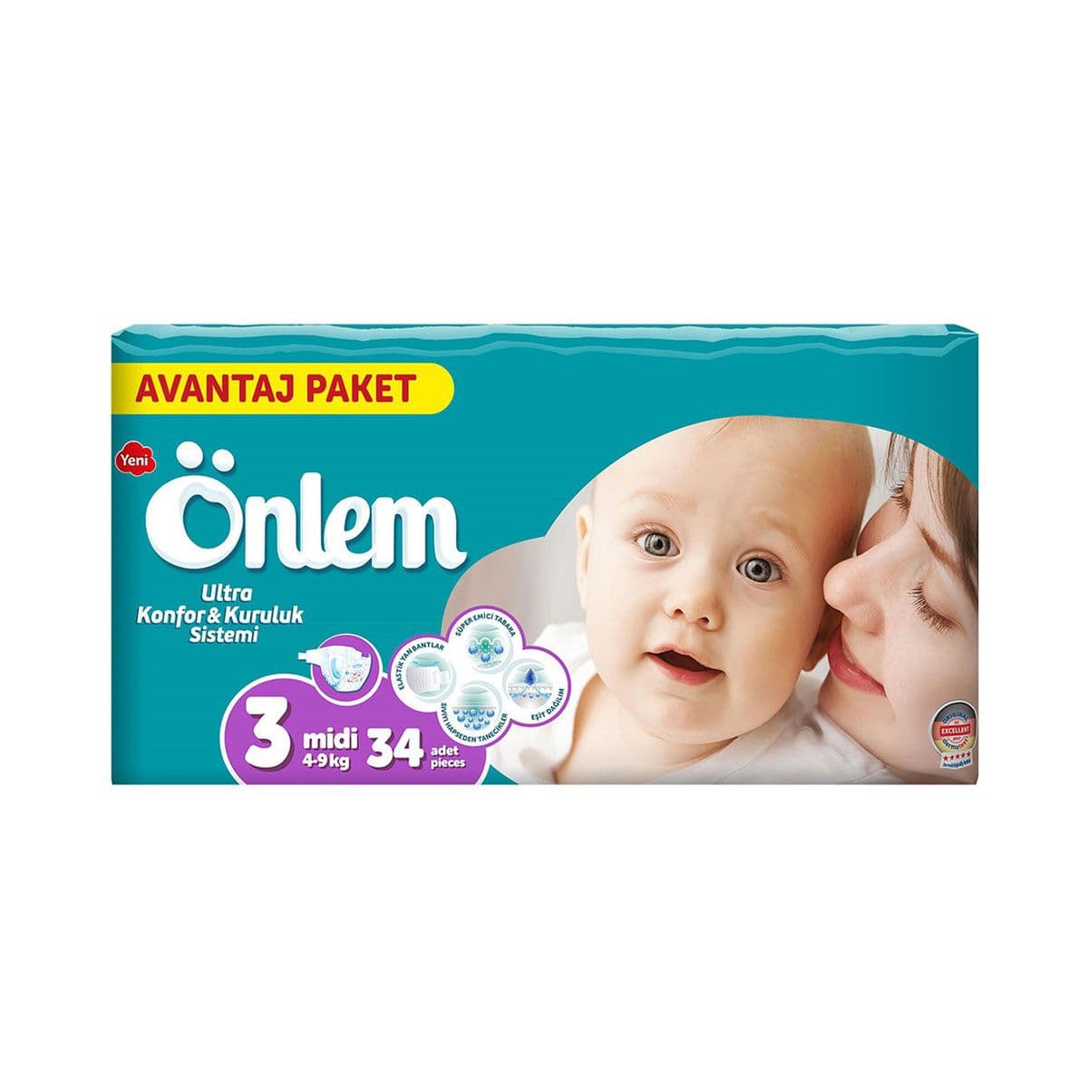 ბავშვის საფენები 4-9კგ 34 ცალი 5816 ონლემი - Onlem