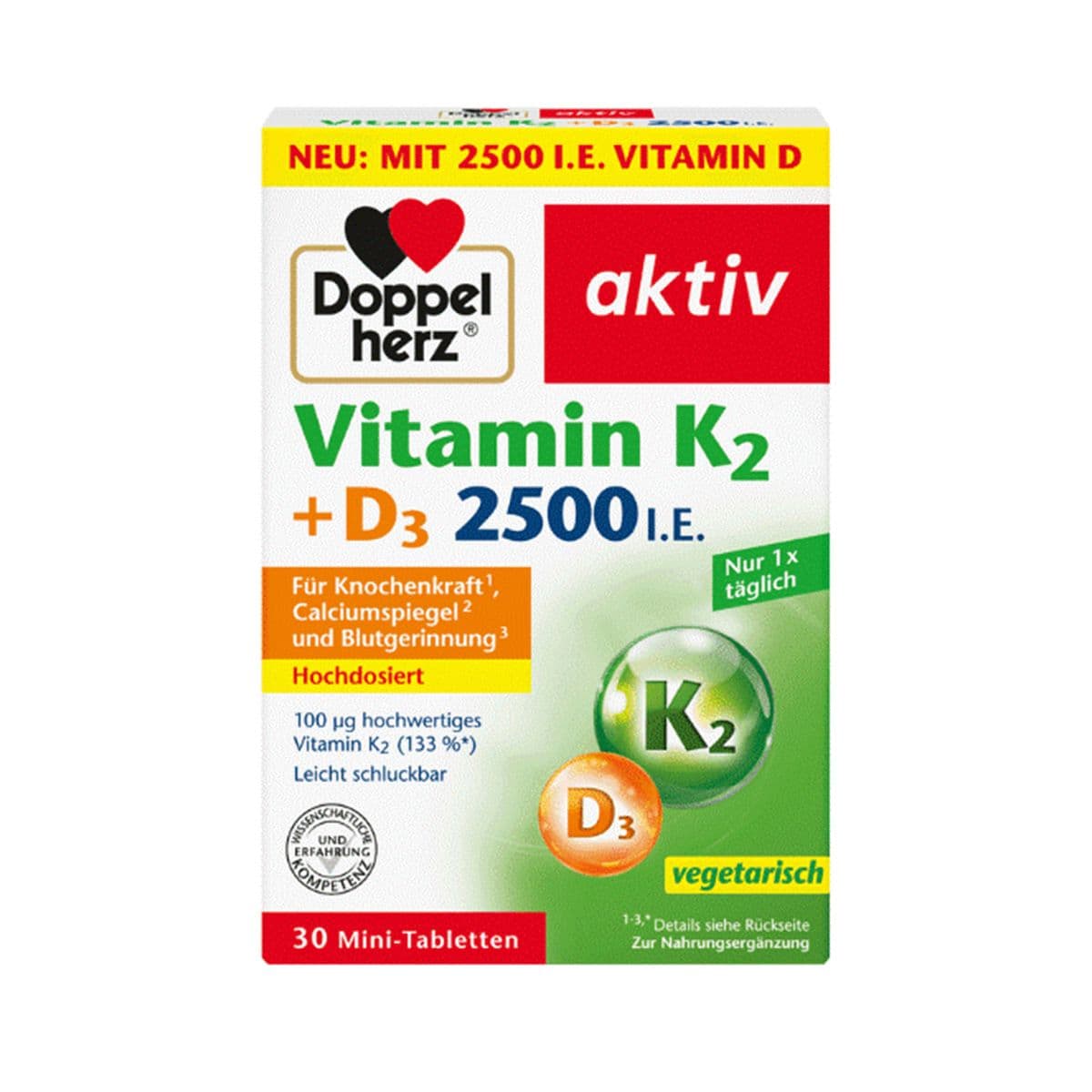 ვიტამინი D3 და K2 30 ტაბლეტი დოპელჰერცი - Doppelherz
