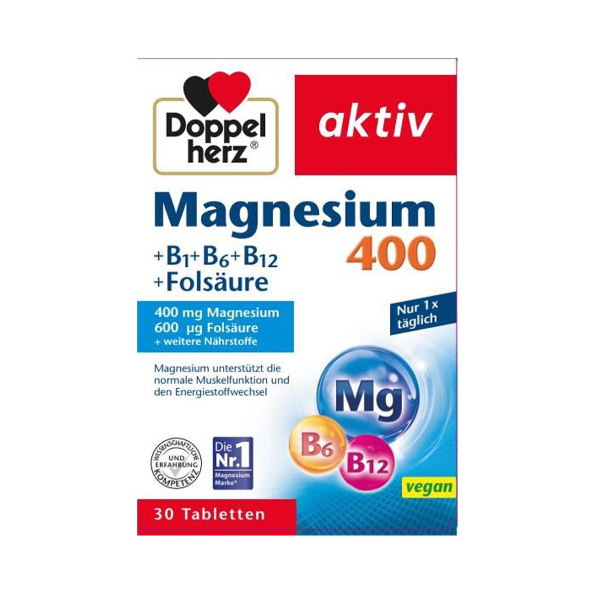 მაგნეზია+B ჯგუფი 30 ტაბლეტი დოპელჰერცი - Doppelherz