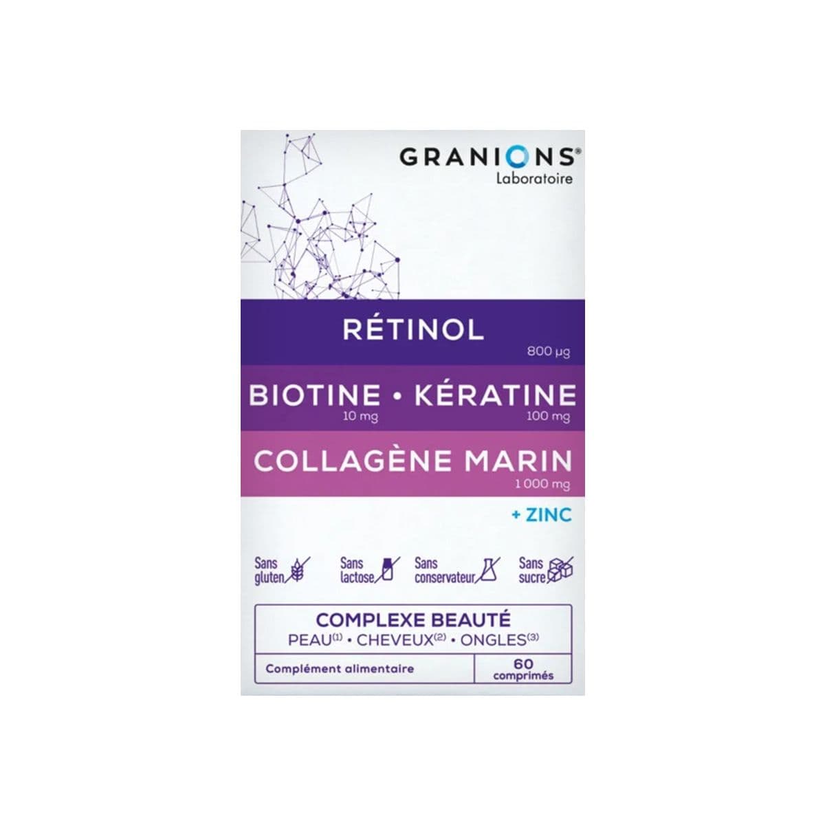 თმა კანი და ფრჩხილი 60 ტაბლეტი გრანიო - Granions