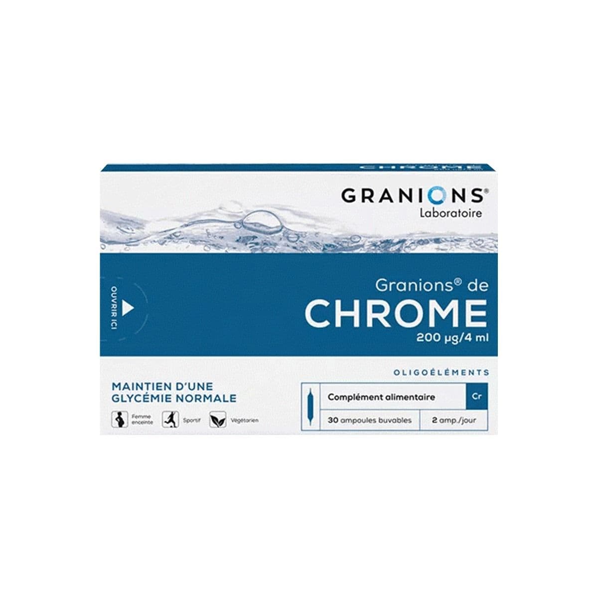 ქრომი 200მკგ 4მლ დასალევი ამპულა 30 ცალი გრანიო - Granions