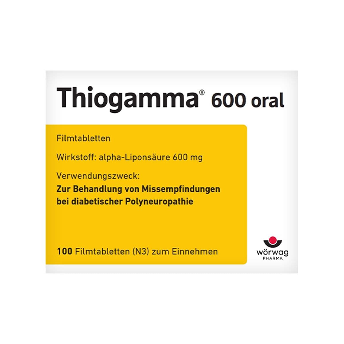 ტიოგამმა - Thiogamma 600მგ 100 ტაბლეტი
