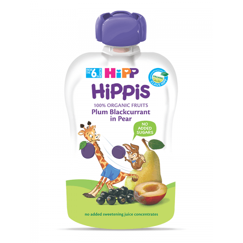 ჰიპი - პაუჩი მსხალი. შავი მოცხარი ქლიავით /6თვ+/ 100გრ