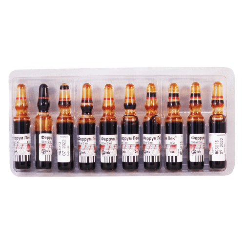 ფერუმ ლეკი ი/მ ხსნარი საინექციო 100მგ/2მლ ამპულა #50