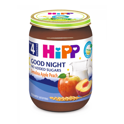 ჰიპი - ხილფაფა რძიანი 'ძილინებისა' ატმით და ვაშლით /4თვ+/ 190გრ