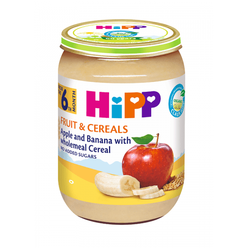 ჰიპი - ხილფაფა მარცვლოვანი ბანანით და ვაშლით /6თვ+/ 190გრ